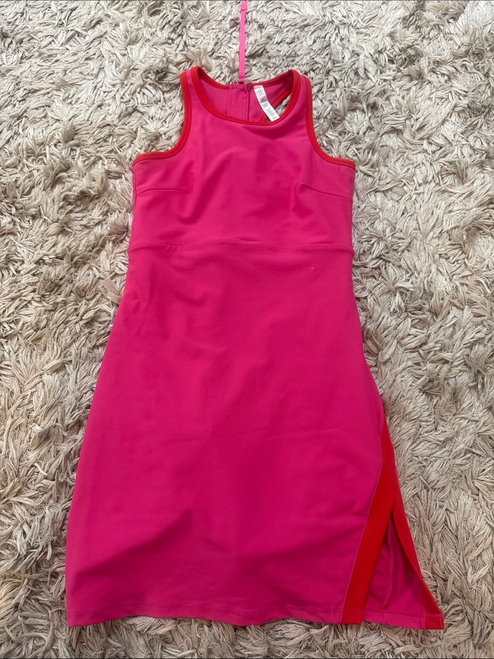 AERIE Bright Pink Tennis Athletic Dress with Red Side Accent